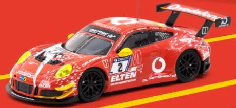 Porsche 911 GT3 R Nurburgring 24h 2018 #2 1:64 Scale Diecast Model by Tarmac Works Close Up View