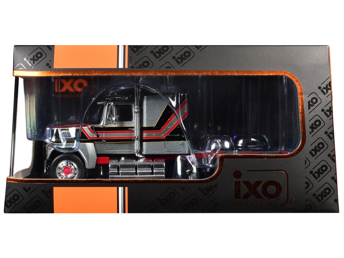 Ford 1978 LTL 9000 Truck Tractor Gray Metallic with Red and Black Stripes 1/43 Diecast Model by IXO Models 2