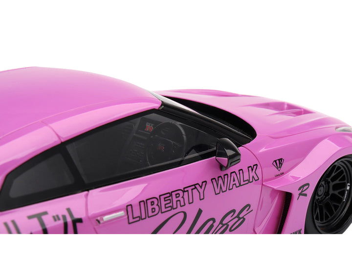 Nissan 35GT-RR Ver. 1 LB-Silhouette Works GT RHD (Right Hand Drive) "Class" Pink with Graphics 1/18 Model Car by Top Speed-1