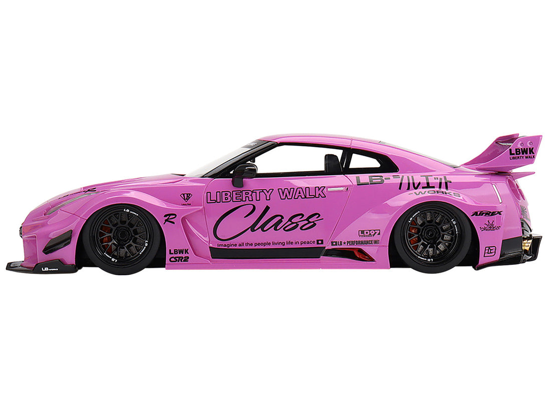 Nissan 35GT-RR Ver. 1 LB-Silhouette Works GT RHD (Right Hand Drive) "Class" Pink with Graphics 1/18 Model Car by Top Speed-2