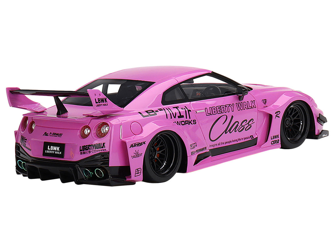 Nissan 35GT-RR Ver. 1 LB-Silhouette Works GT RHD (Right Hand Drive) "Class" Pink with Graphics 1/18 Model Car by Top Speed-3