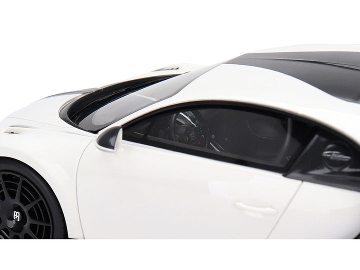 Bugatti Chiron Pur Sport White and Black 1/18 Model Car by Top Speed-1