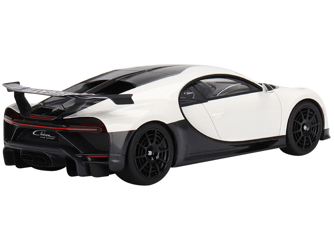 Bugatti Chiron Pur Sport White and Black 1/18 Model Car by Top Speed-3