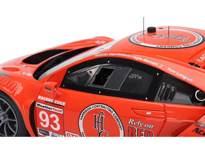 Acura NSX GT3 EVO22 #93 Ashton Harrison - Kyle Marcelli - Tom Long "WTR Racers Edge Motorsports" 12 Hours of Sebring (2022) 1/18 Model Car by Top Speed-1