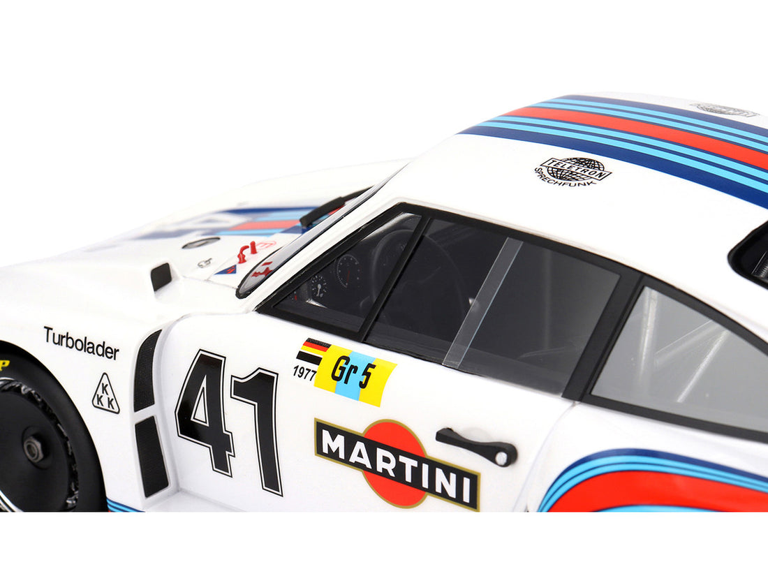 Porsche 935/77 #41 Rolf Stommelen - Manfred Schurti "Martini Racing" "24 Hours of Le Mans" (1977) 1/18 Model Car by Top Speed-1