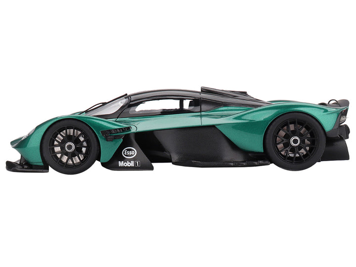 Aston Martin Valkyrie Aston Martin Racing Green Metallic with Black Top 1/18 Model Car by Top Speed-2