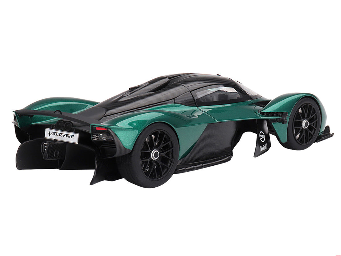 Aston Martin Valkyrie Aston Martin Racing Green Metallic with Black Top 1/18 Model Car by Top Speed-3