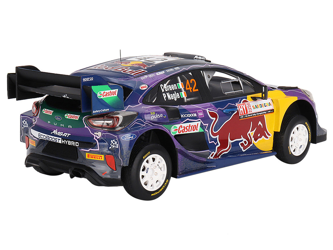 Ford Puma Rally1 #42 Craig Breen - Paul Nagle "M-Sport Ford WRT" 2nd Place "Rally Italia Sardegna" (2022) 1/18 Model Car by Top Speed-3