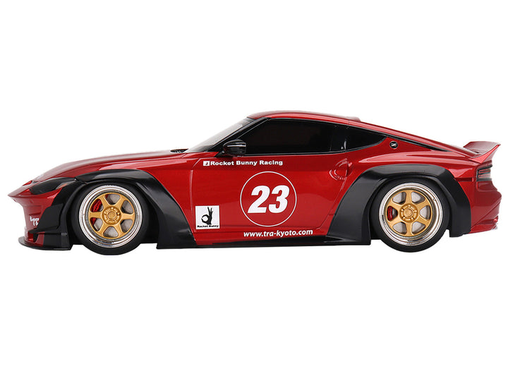 Nissan Z (RZ34) #23 Passion Red Metallic "Pandem - Rocket Bunny" 1/18 Model Car by Top Speed-1