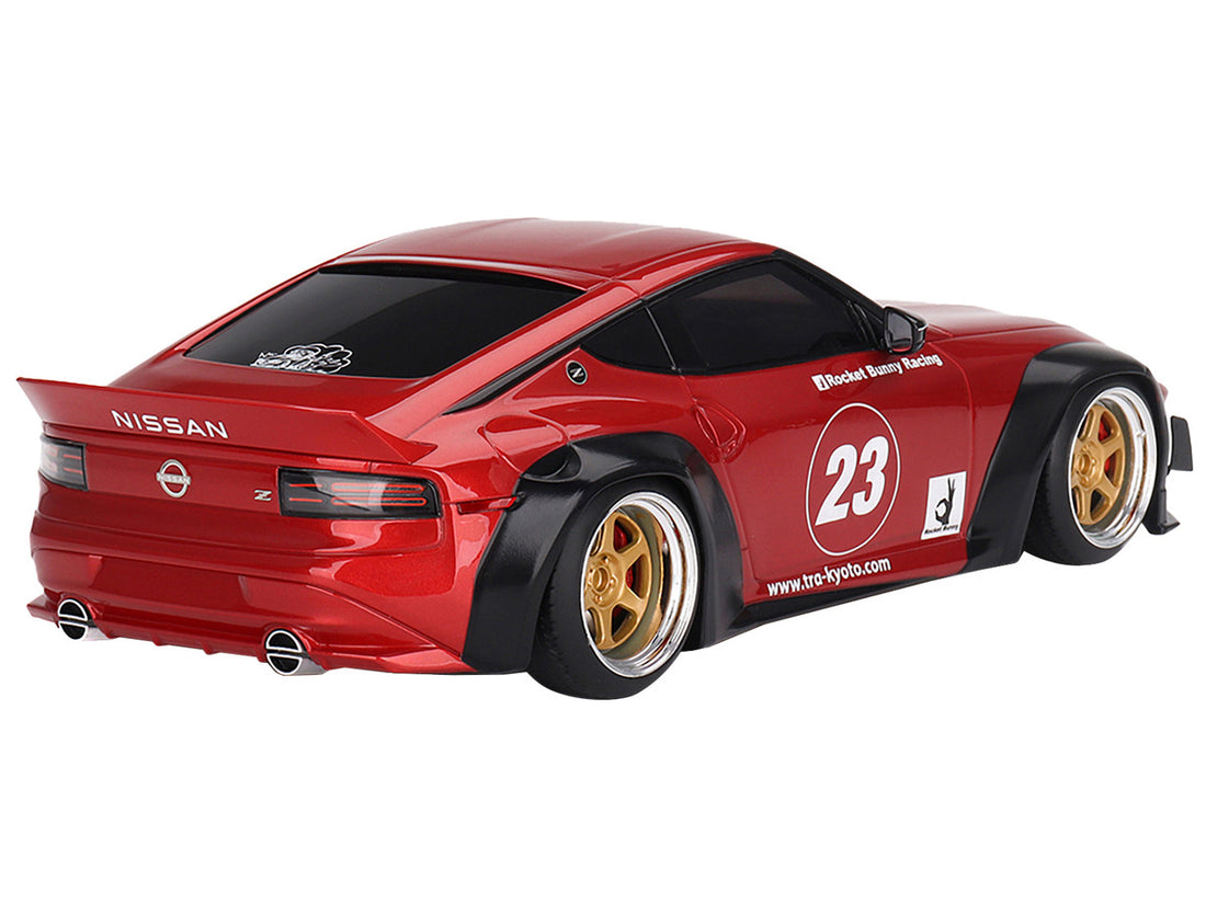 Nissan Z (RZ34) #23 Passion Red Metallic "Pandem - Rocket Bunny" 1/18 Model Car by Top Speed-3