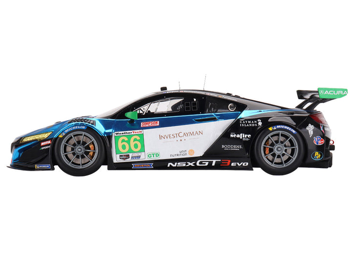 Acura NSX GT3 EVO22 #66 Till Bechtolsheimer - Mario Farnbacher - Marc Miller - Kyffin Simpson "Gradient Racing" IMSA GTD "24 Hours of Daytona" (2022) 1/18 Model Car by Top Speed-1