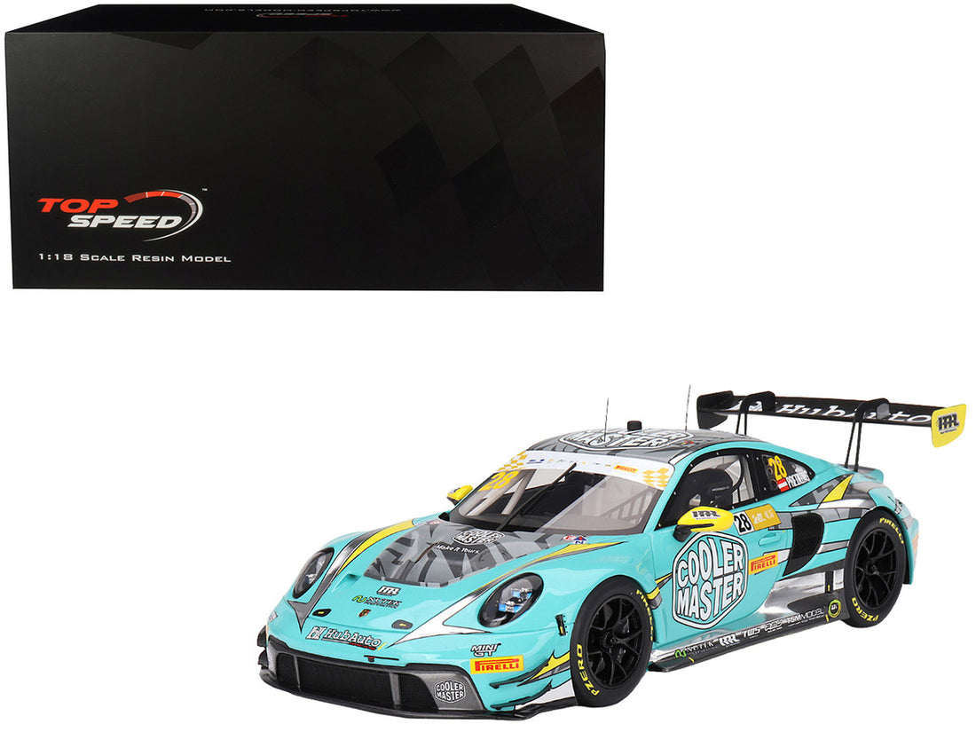 Porsche 911 GT3 R #28 Thomas Preining "HubAuto Racing" FIA GT World Cup "70th Macau Grand Prix" (2023) 1/18 Model Car by Top Speed-0