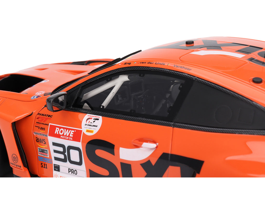 BMW M4 GT3 #30 Philipp Eng - Sheldon van der Linde - Dries Vanthoor "Team WRT" Winner "Intercontinental GT Challenge Indianapolis 8 Hour" (2023) 1/18 Model Car by Top Speed-2