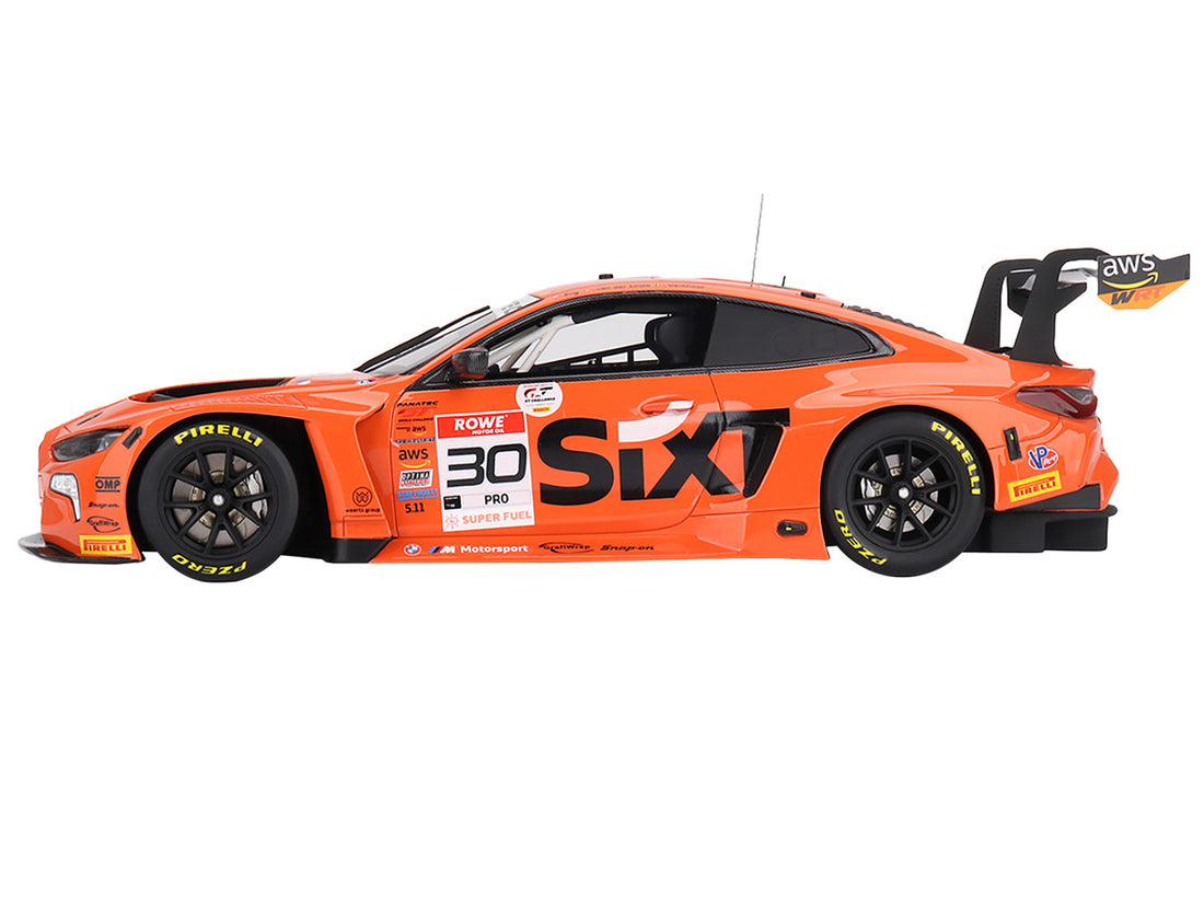 BMW M4 GT3 #30 Philipp Eng - Sheldon van der Linde - Dries Vanthoor "Team WRT" Winner "Intercontinental GT Challenge Indianapolis 8 Hour" (2023) 1/18 Model Car by Top Speed-0