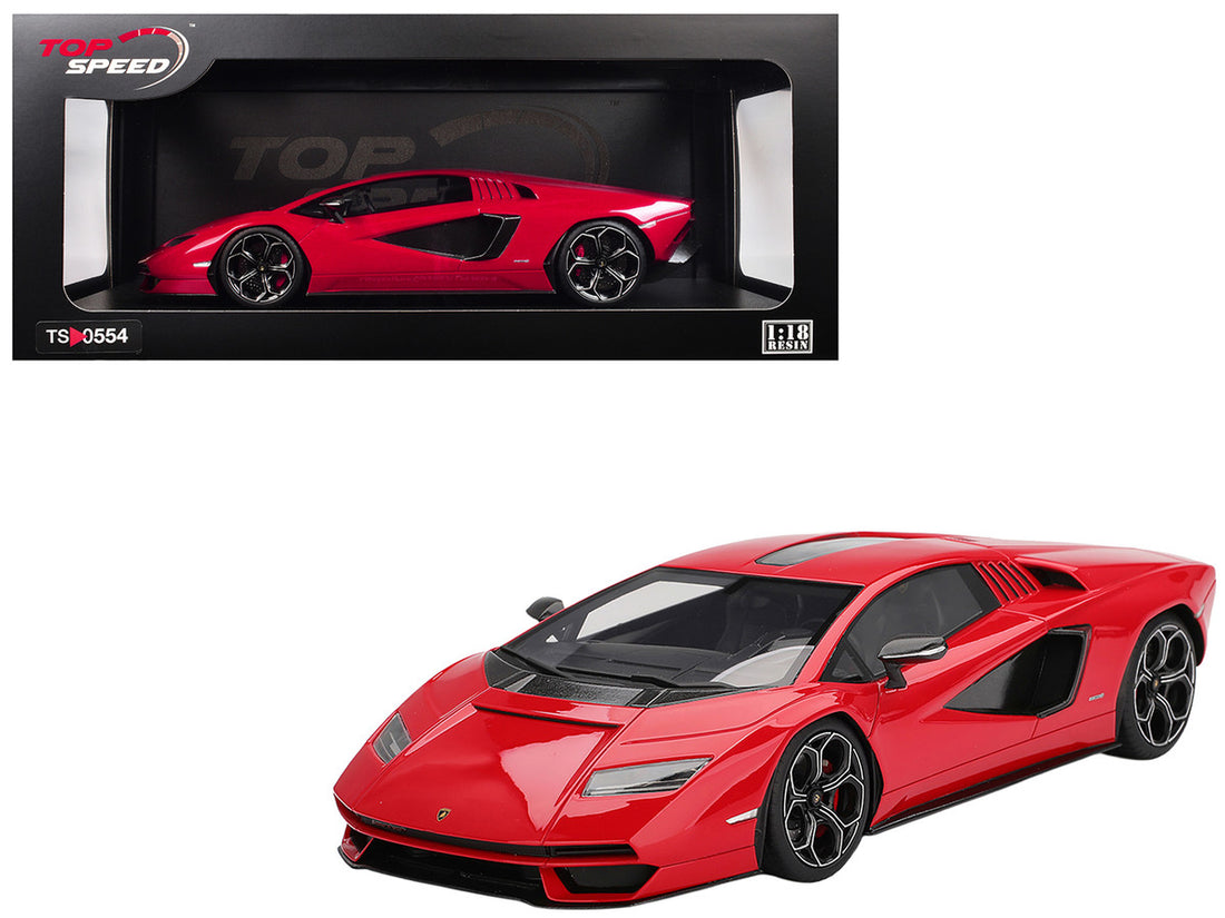 Lamborghini Countach LPI 800-4 Rosso Mars Red 1/18 Model Car by Top Speed-4