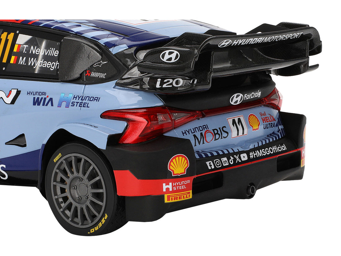 Hyundai i20 N Rally1 Hybrid #11 Thierry Neuville - Martijn Wydaeghe "Hyundai Shell Mobis WRT"  Winner WRC "Monte Carlo Rally" (2024) 1/18 Model Car by Top Speed-3