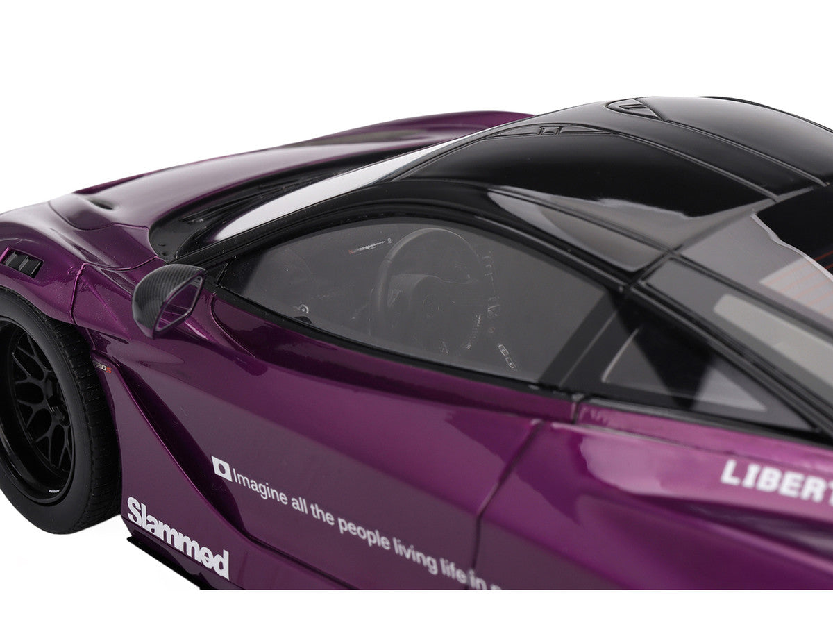 McLaren 720S "LB-Works" Purple Metallic with Black Top 1/18 Model Car by Top Speed