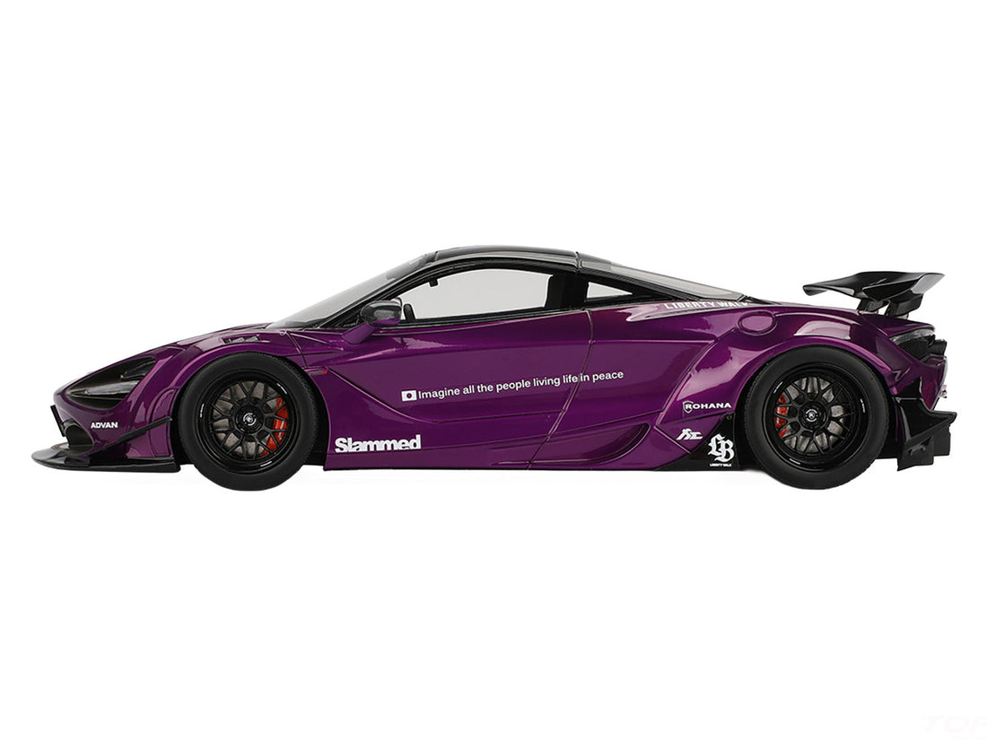 McLaren 720S "LB-Works" Purple Metallic with Black Top 1/18 Model Car by Top Speed 4
