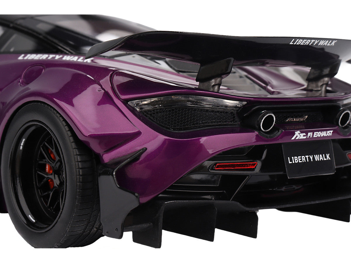 McLaren 720S "LB-Works" Purple Metallic with Black Top 1/18 Model Car by Top Speed 5