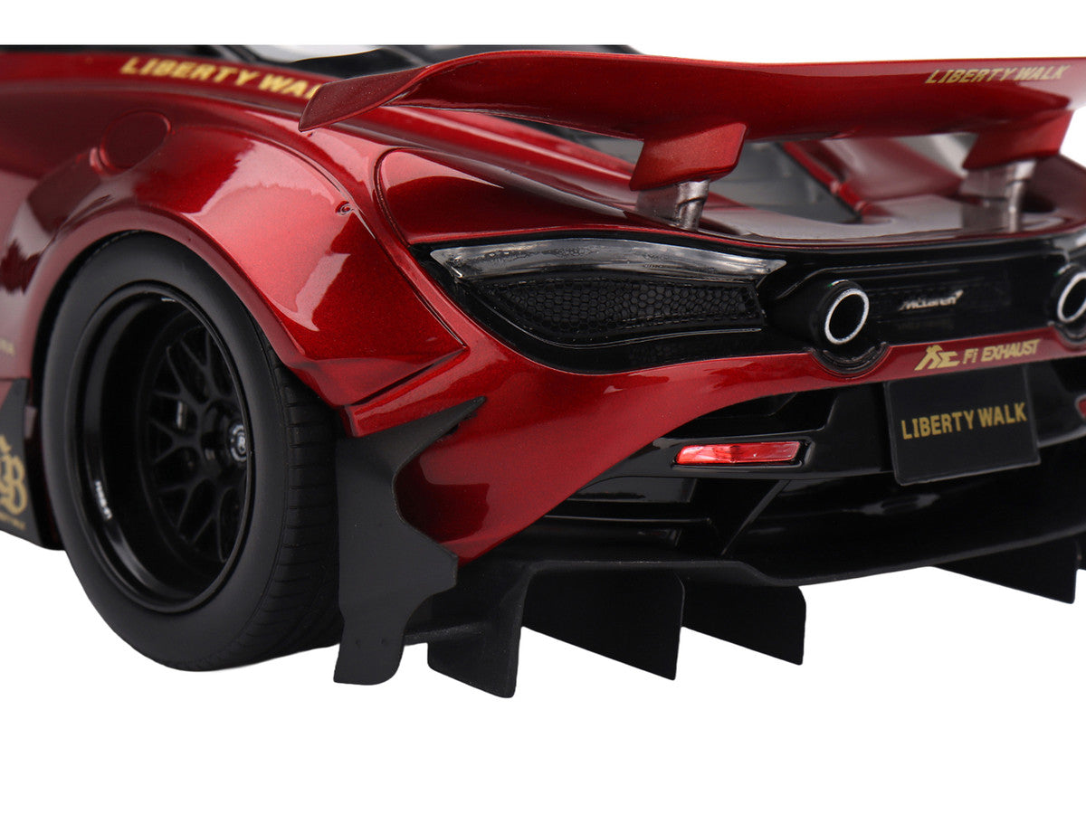 McLaren 720S "LB-Works" Gem Red Metallic with Black Top 1/18 Model Car by Top Speed 3