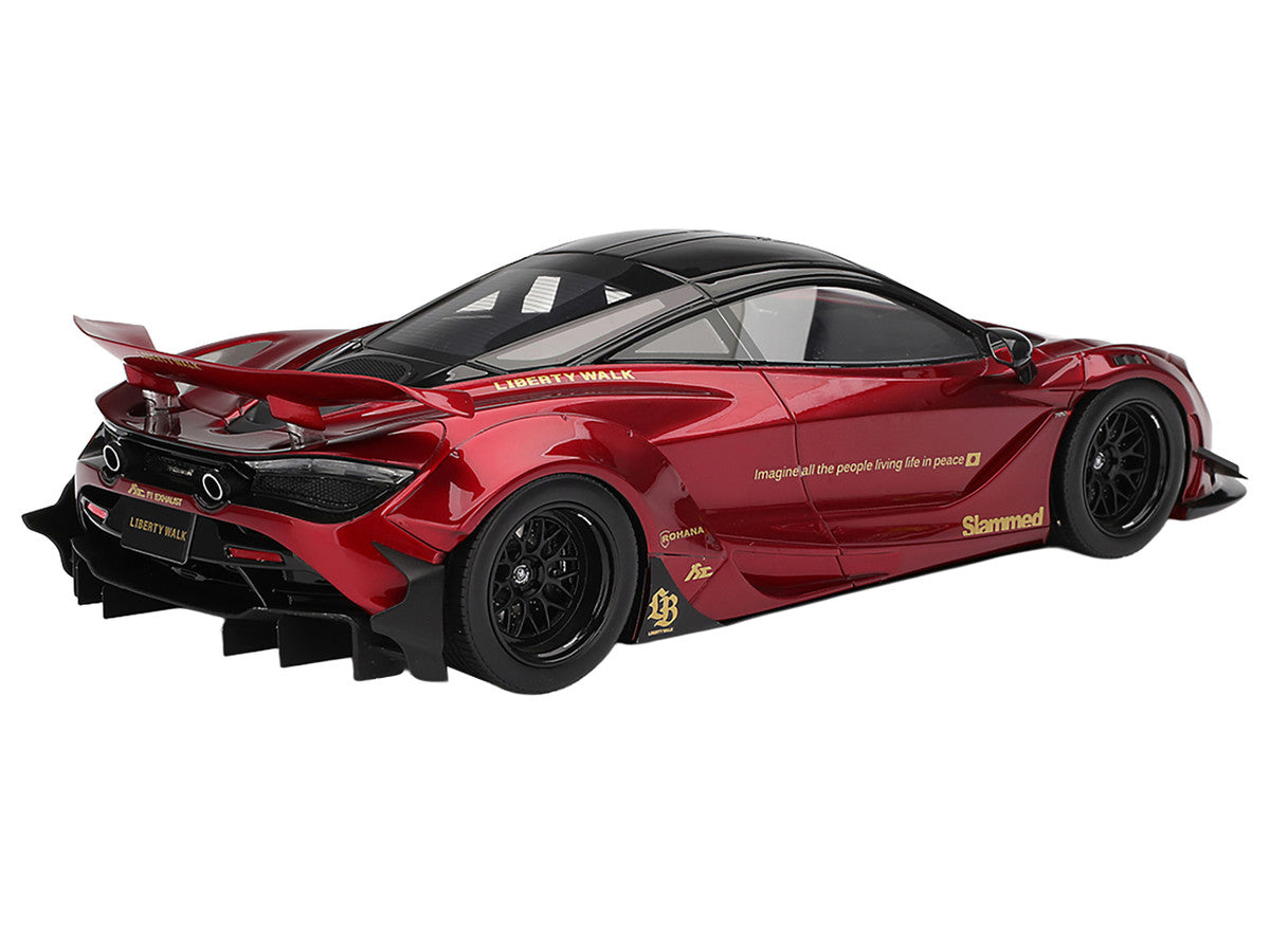 McLaren 720S "LB-Works" Gem Red Metallic with Black Top 1/18 Model Car by Top Speed 2