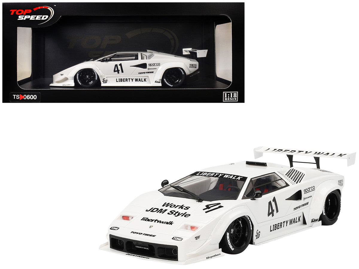 Lamborghini Countach LB-WORKS #41 White "2024 Tokyo Auto Salon" 1/18 Model Car by Top Speed 3