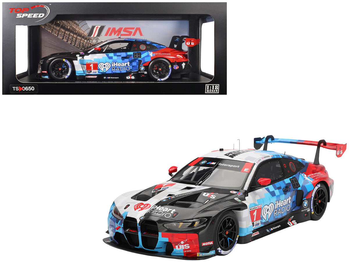 BMW M4 GT3 EVO #1 Connor De Phillippi - Madison Snow - Neil Verhagen - Kelvin van der Linde "Paul Miller Racing" IMSA "24 Hours of Daytona" (2025) 1/18 Model Car by Top Speed 3