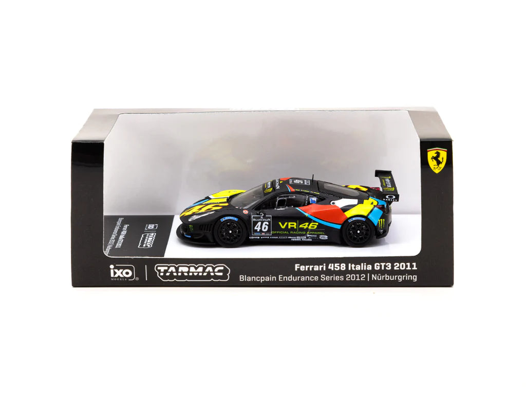 Ferrari 458 Italia GT3 Blancpain Endurance Series 2012 #46 – NURBURGRING 1:64 Scale Diecast Model by Tarmac Works Package View