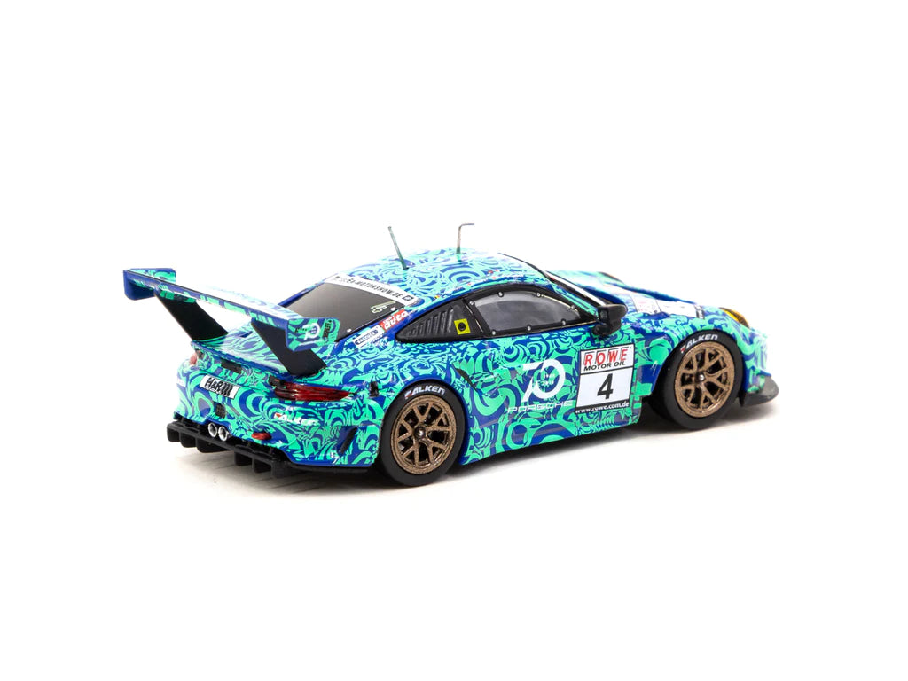 Porsche 911 GT3 R VLN Endurance Racing Championship Nürburgring 2018 #4 1:64 Scale Diecast Model by Tarmac Works Rear View