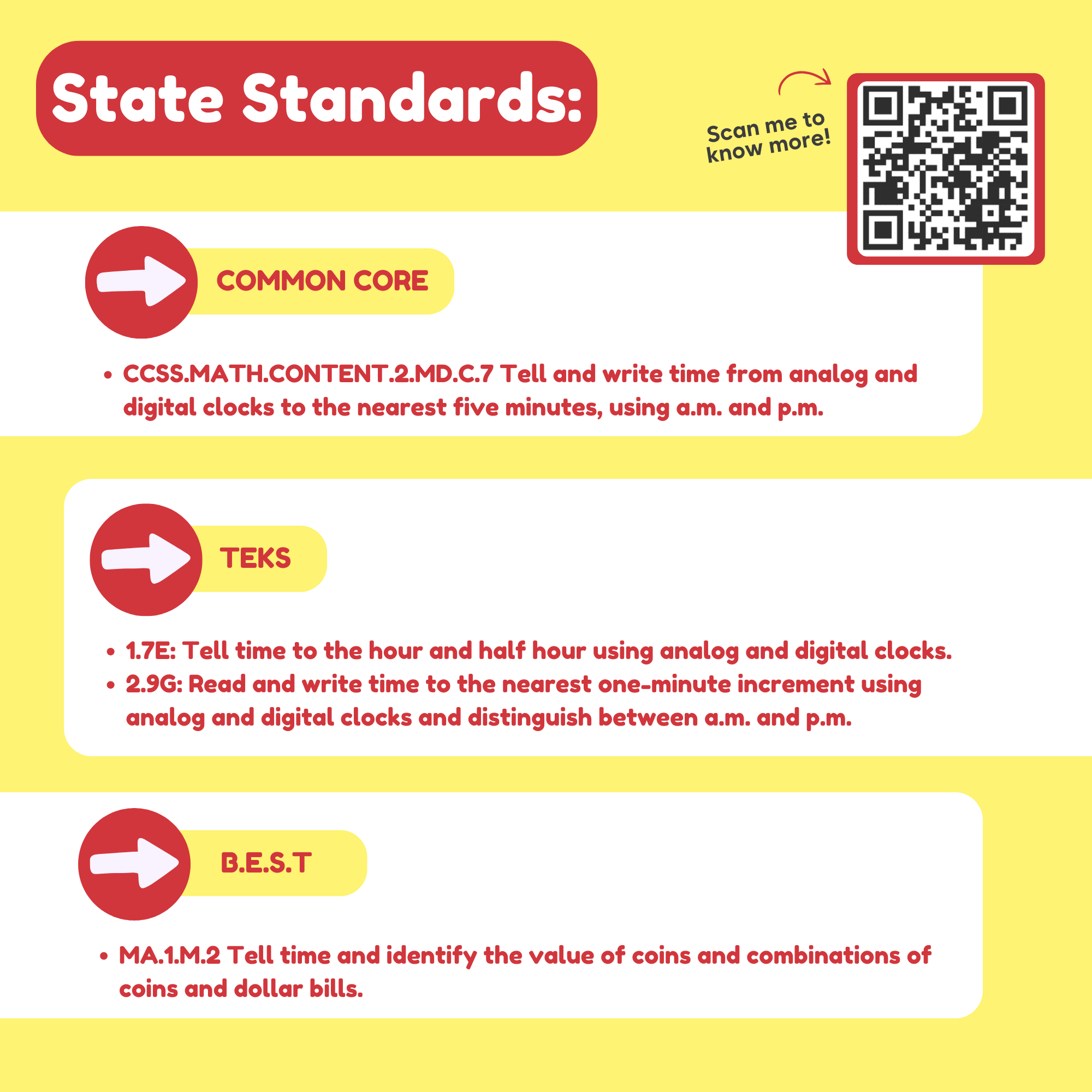 Telling Time Card Pack 8