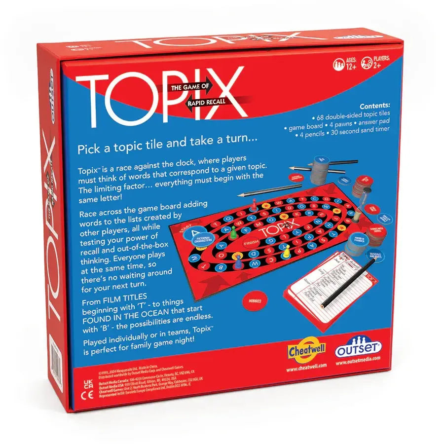 Topix game box and rapid recall game components by Outset