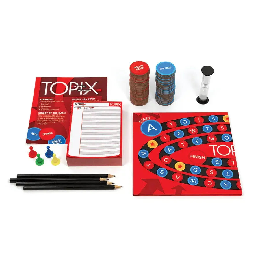 Topix rapid recall game components and packaging by Outset