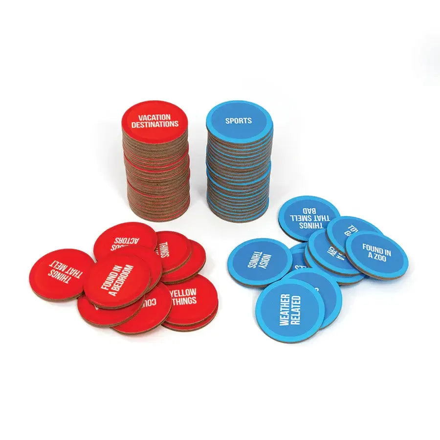 Topix red and blue game pawns and timer components