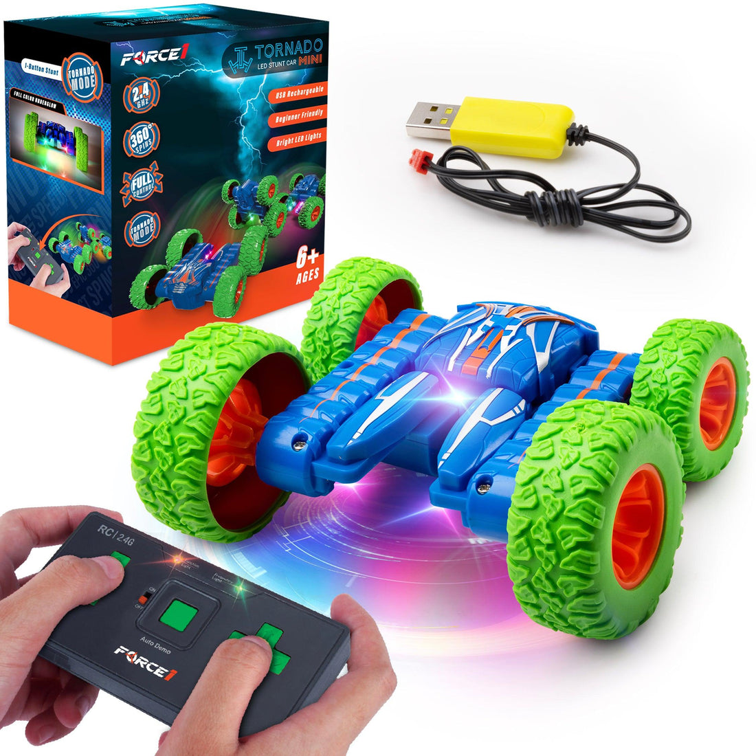 Mini LED Tornado Remote Control (RC) Car
