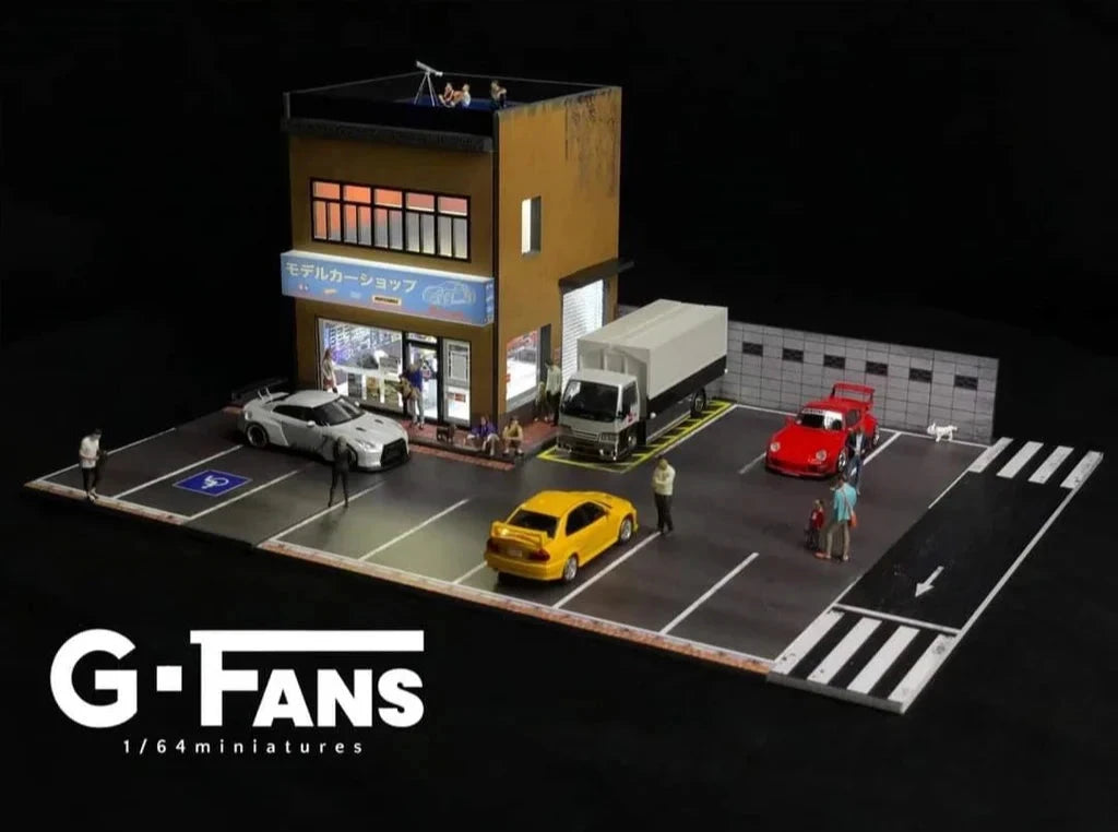 Tokyo Model Car Shop with LED Lighting - 1:64 Scale Diorama