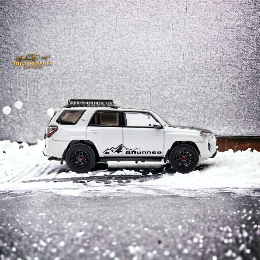 Toyota 4 Runner SUV 4x4 Off Road in White 1:64 Diecast by GCD Scenic Side View