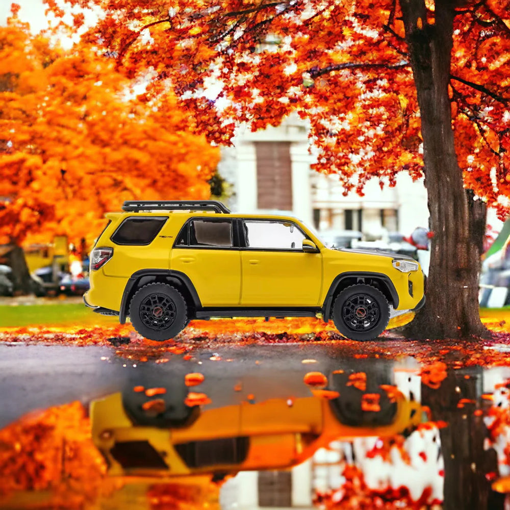 Toyota 4 Runner SUV 4x4 Off Road in Yellow 1:64 Diecast by GCD Side View