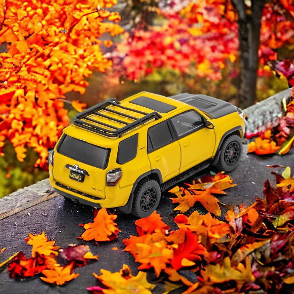 Toyota 4 Runner SUV 4x4 Off Road in Yellow 1:64 Street Rear View