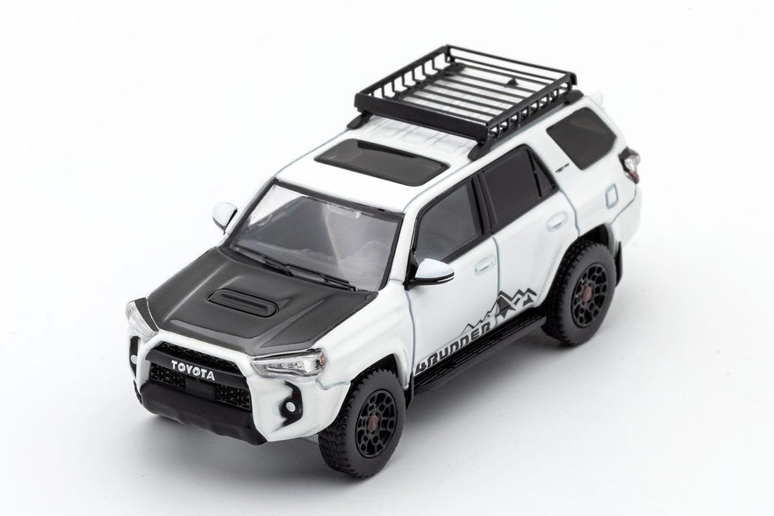 Toyota 4 Runner SUV 4x4 Off Road in White 1:64 Diecast by GCD Front View