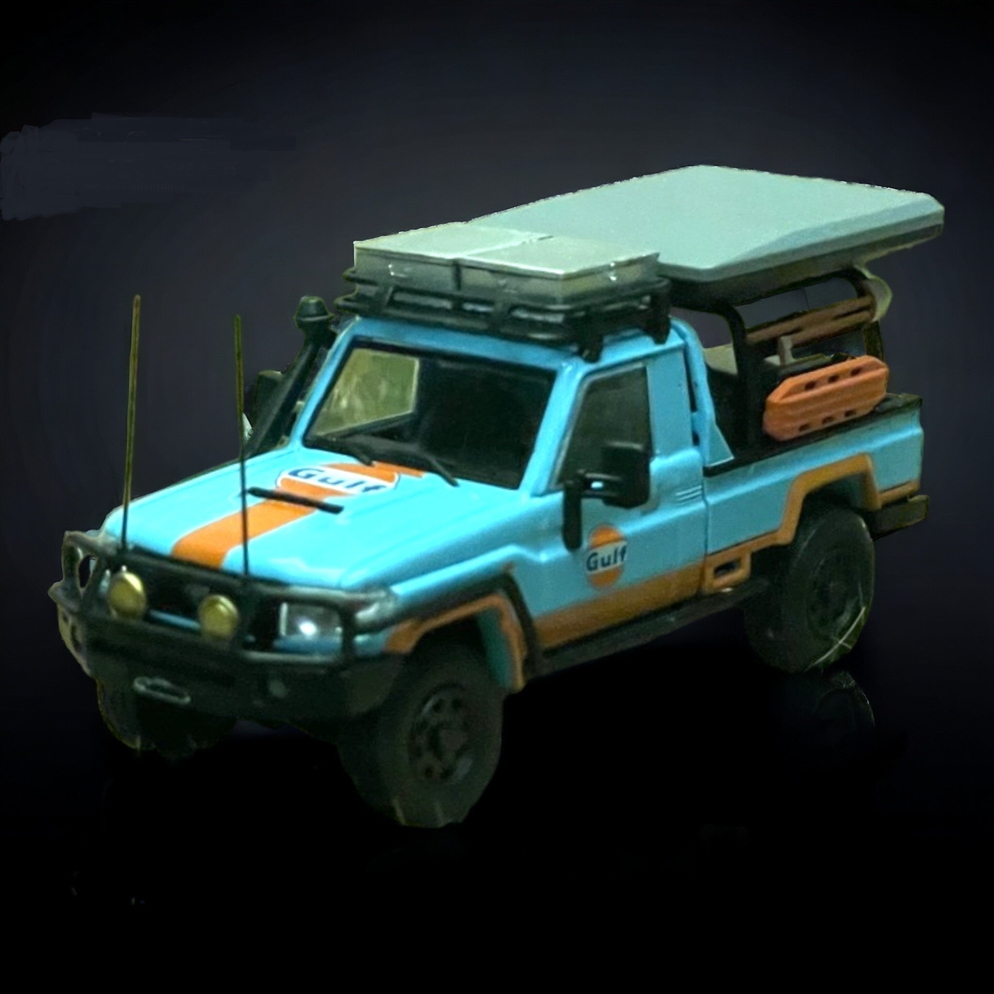 Toyota Land Cruiser LC79 Gulf Livery 1:64 Diecast Model Car – Big