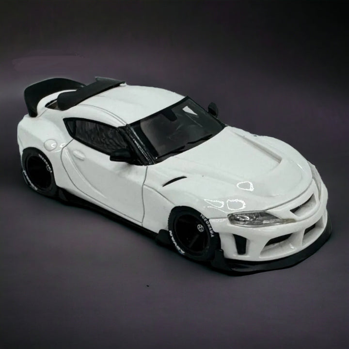 Toyota Supra GR in White 1:64 Resin model by ATOZ Passenger Side View