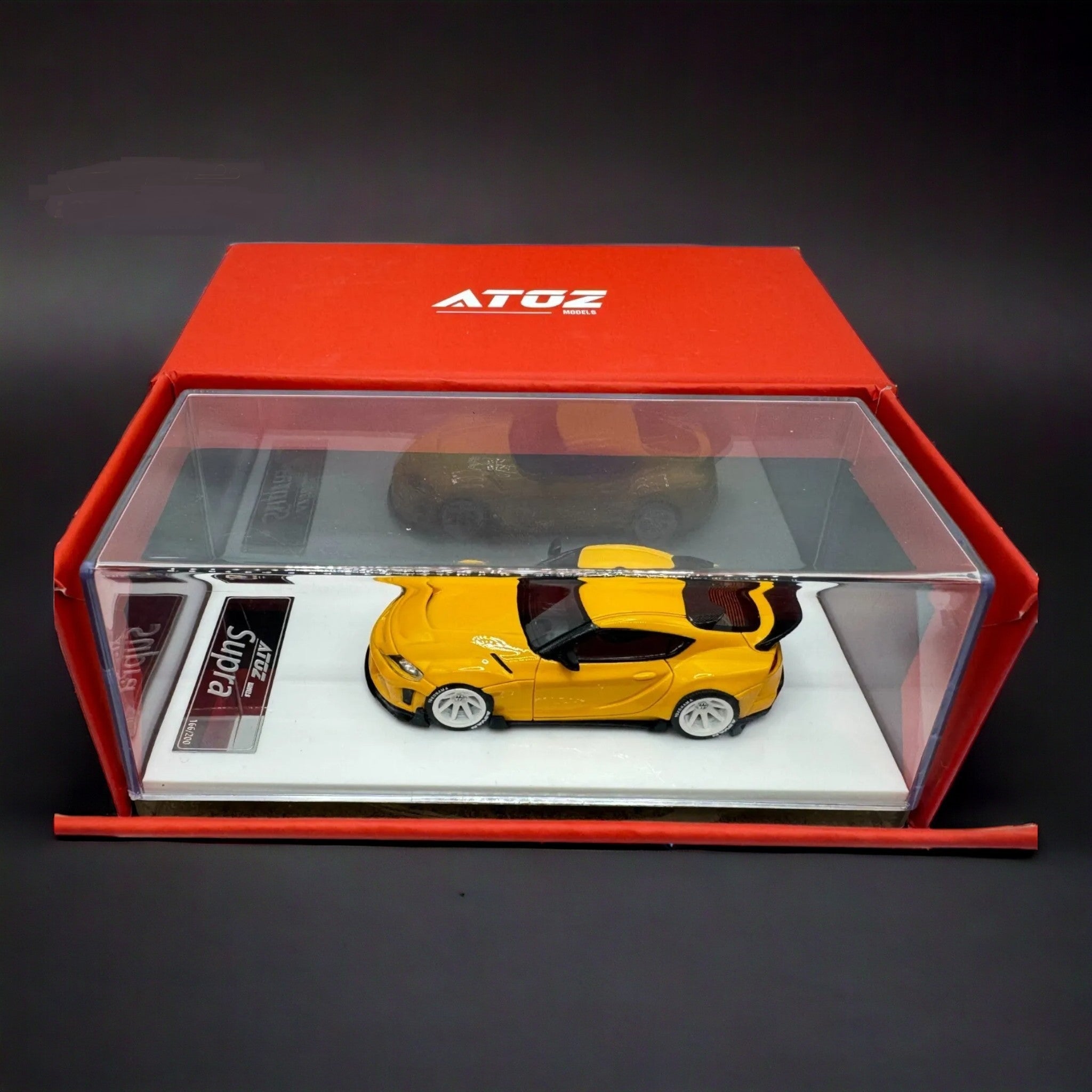 Toyota Supra GR in Yellow 1:64 Resin model by ATOZ – Big Boy Toys