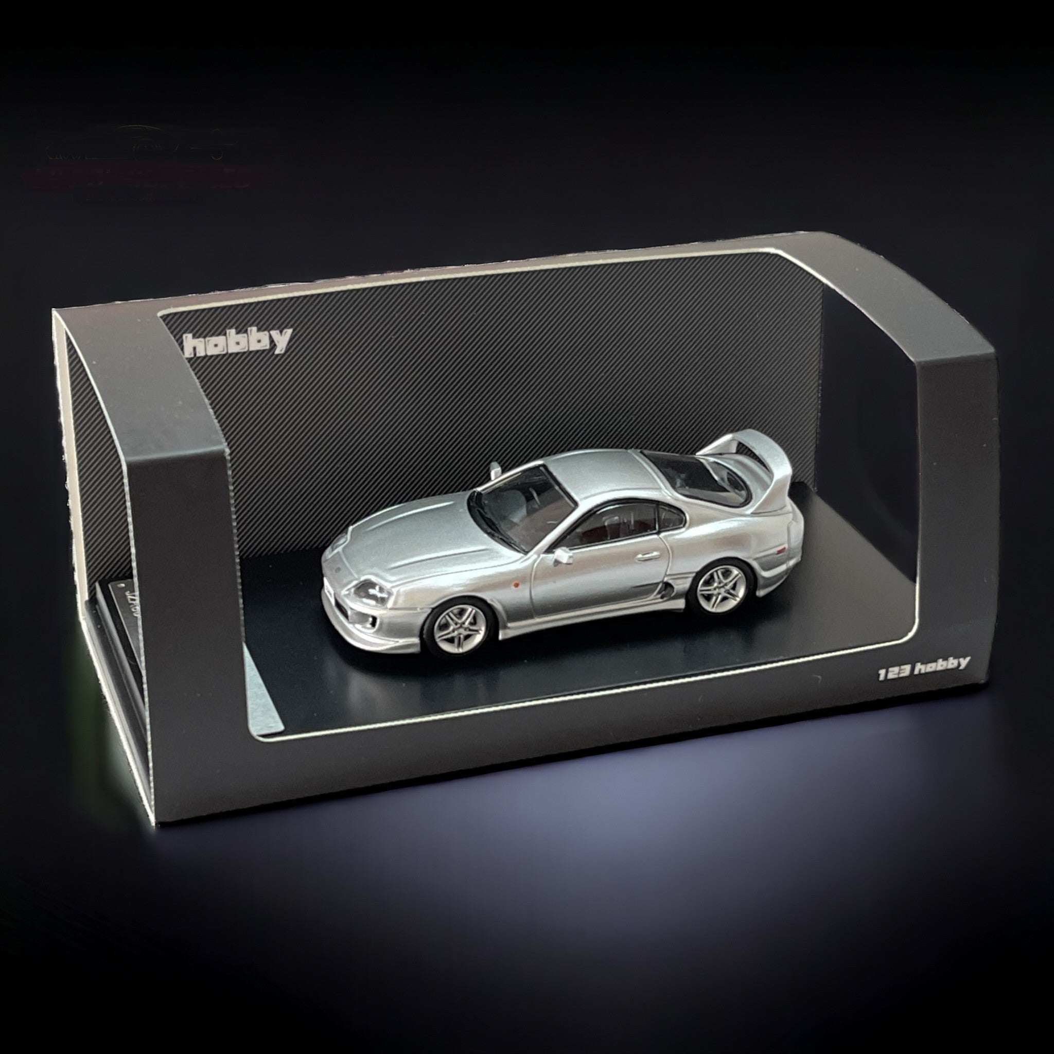 Toyota Supra JZA80Z in Silver 1:64 by 123 Hobby