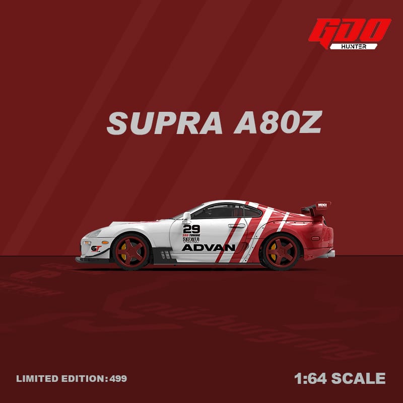 Toyota Supra A80Z TRD #29 in Advan LIvery 1:64 Scale Diecast Model by GDO Hunter / Time Micro Side View