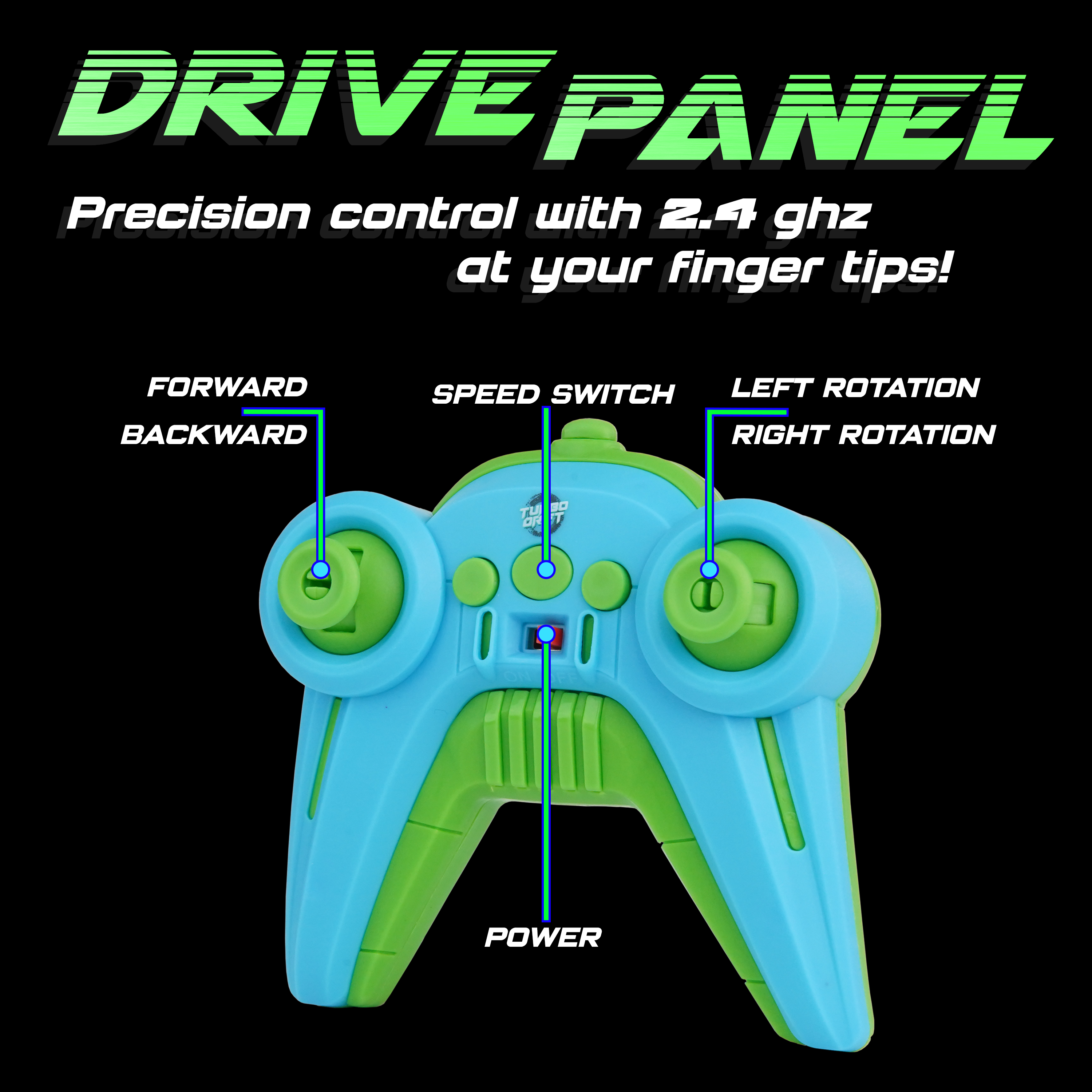 Force1 High-Speed Turbo Drift Racing Remote Control (RC) Car 2