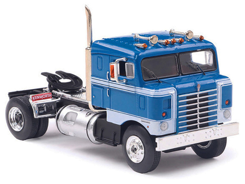 1950 Kenworth Bullnose Truck Tractor Blue with White Stripes 1/64 Diecast Model by IXO Models-1