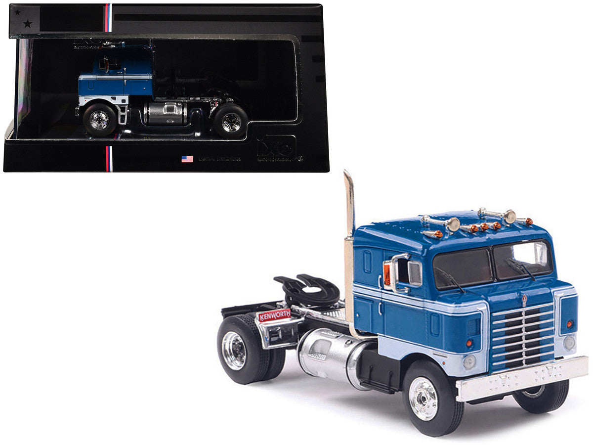 1950 Kenworth Bullnose Truck Tractor Blue with White Stripes 1/64 Diecast Model by IXO Models-0