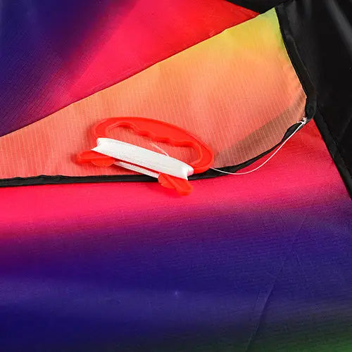 Rainbow Dragon Tail Kite Close Up Control Handle View