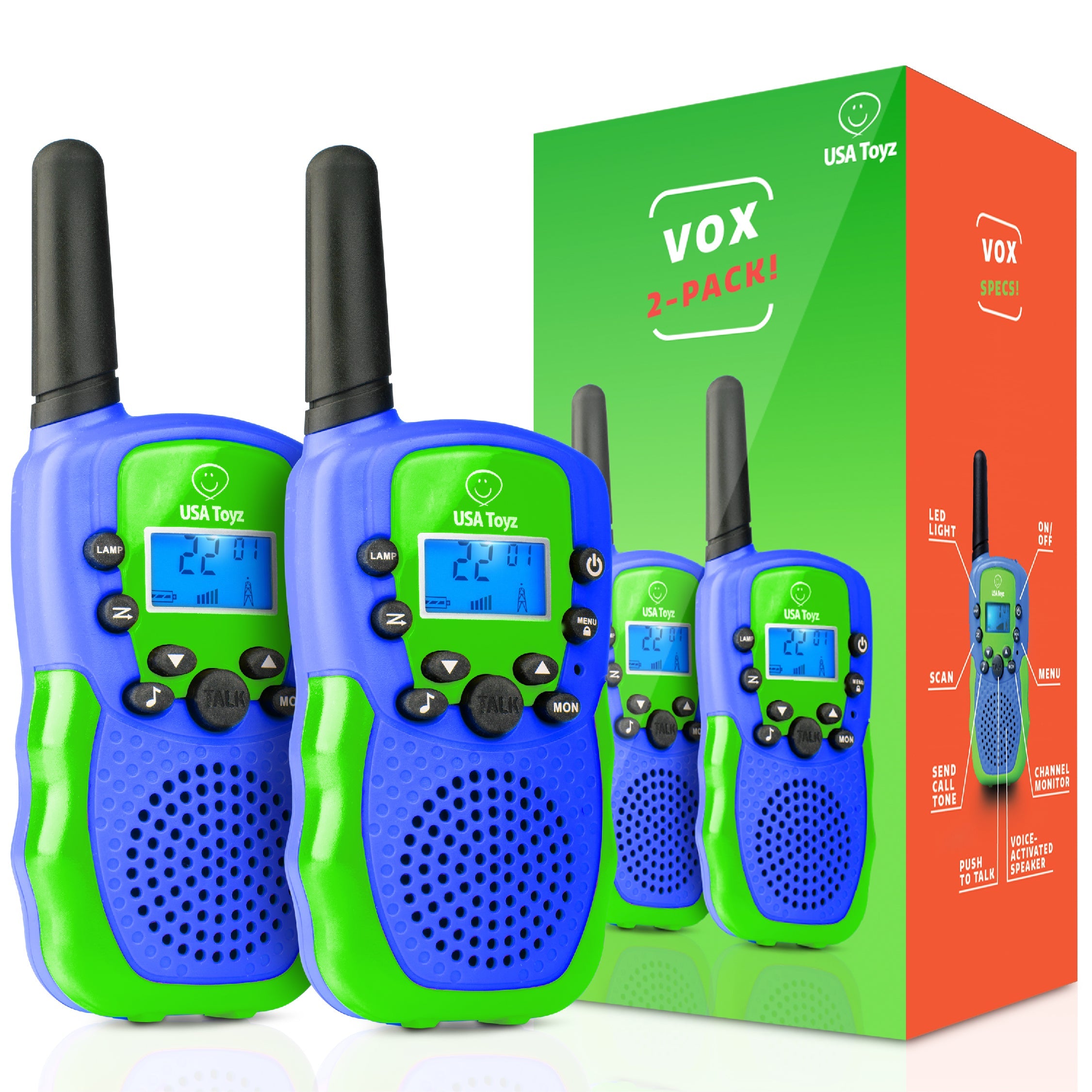 Vox Box Walkie Talkies for Kids - 2pk by USA Toyz  5