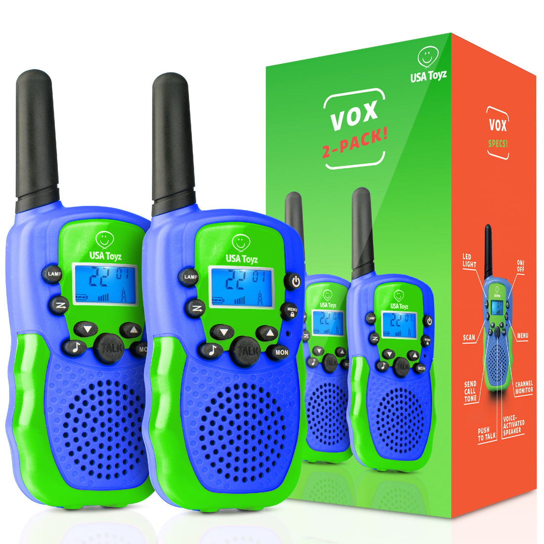 Vox Box Walkie Talkies for Kids - 2pk by USA Toyz  5